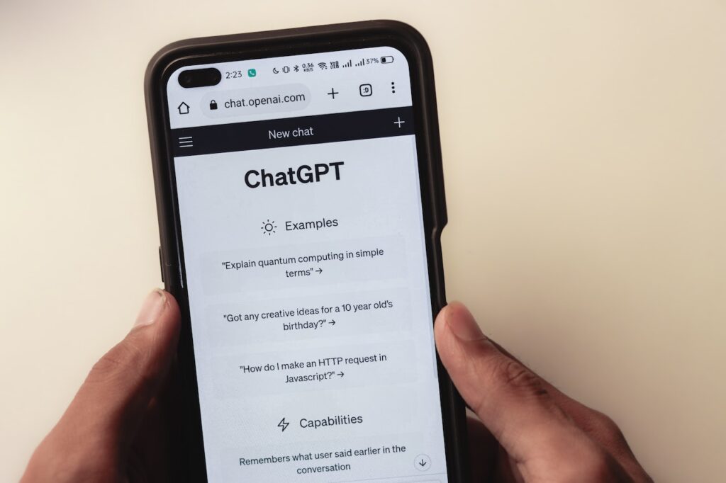 ChatGPT mobile screen